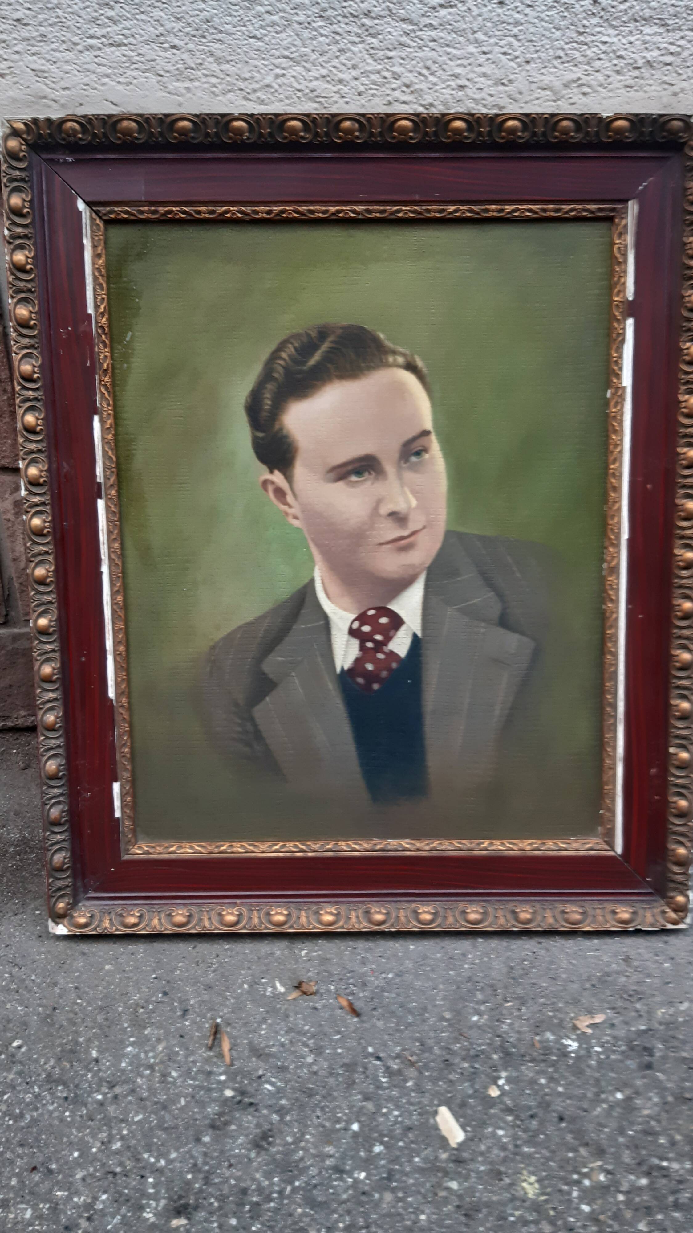 Old portrait oil on panel