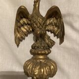 Pair of candle holders in wall, eagle pattern in gilded wood and brass