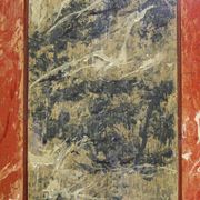 Cabinet d'art populaire en marbre peint