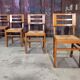 Set de 4 chaises paille de Pierre Cruège