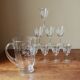 Glass glass service with glass flower motif