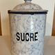 Flour pot and enamel sugar pot