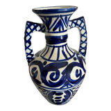 Blue-patterned ceramic vase