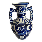 Blue-patterned ceramic vase