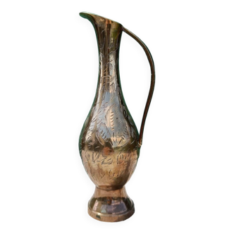 Chiseled brass vase carafe