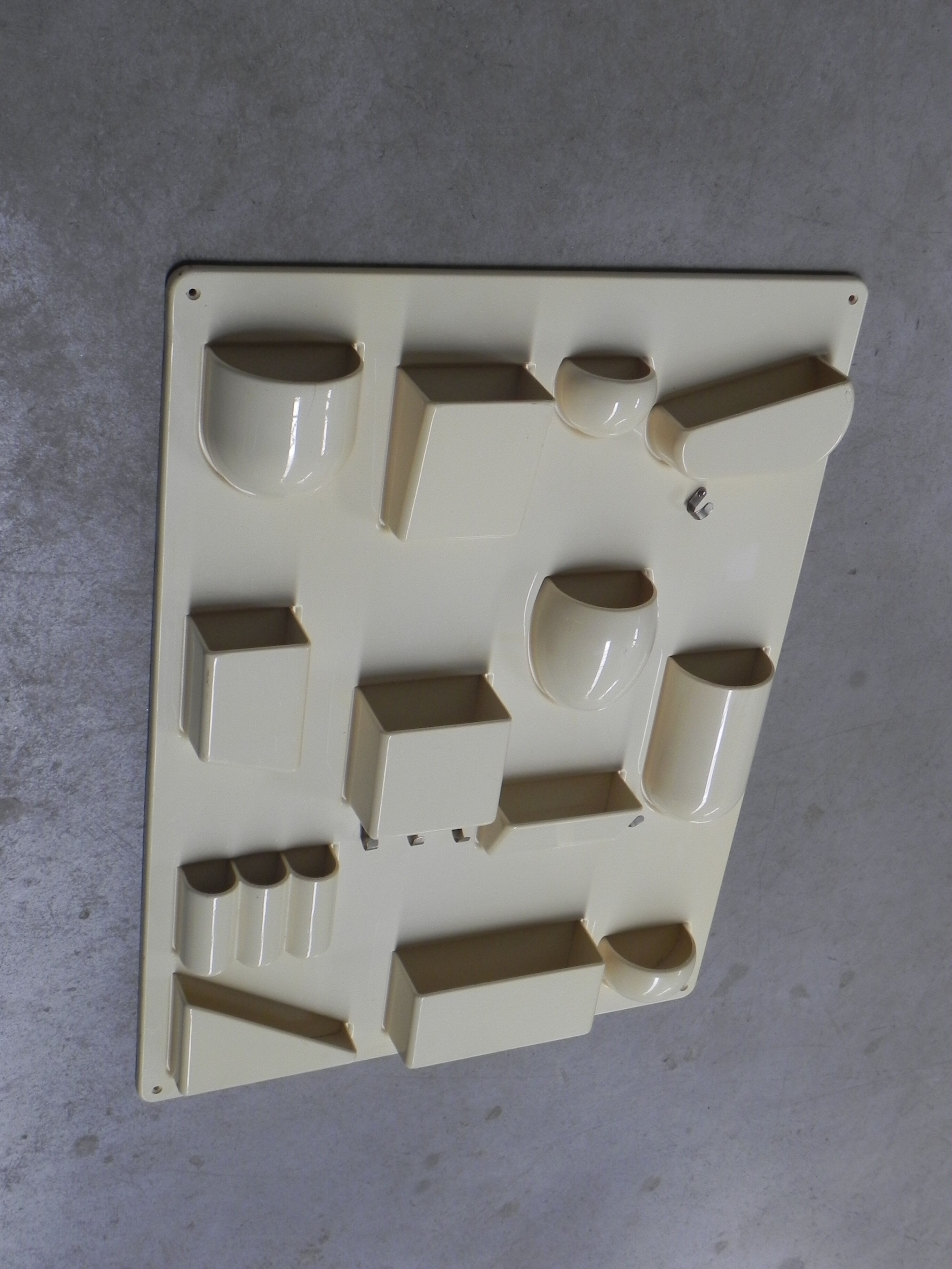 Vintage plastic wall rack, storage system
