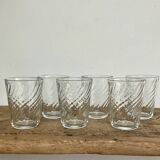 6 Arcoroc twisted glasses