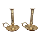 Pair of brass candle holders