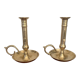 Pair of brass candle holders