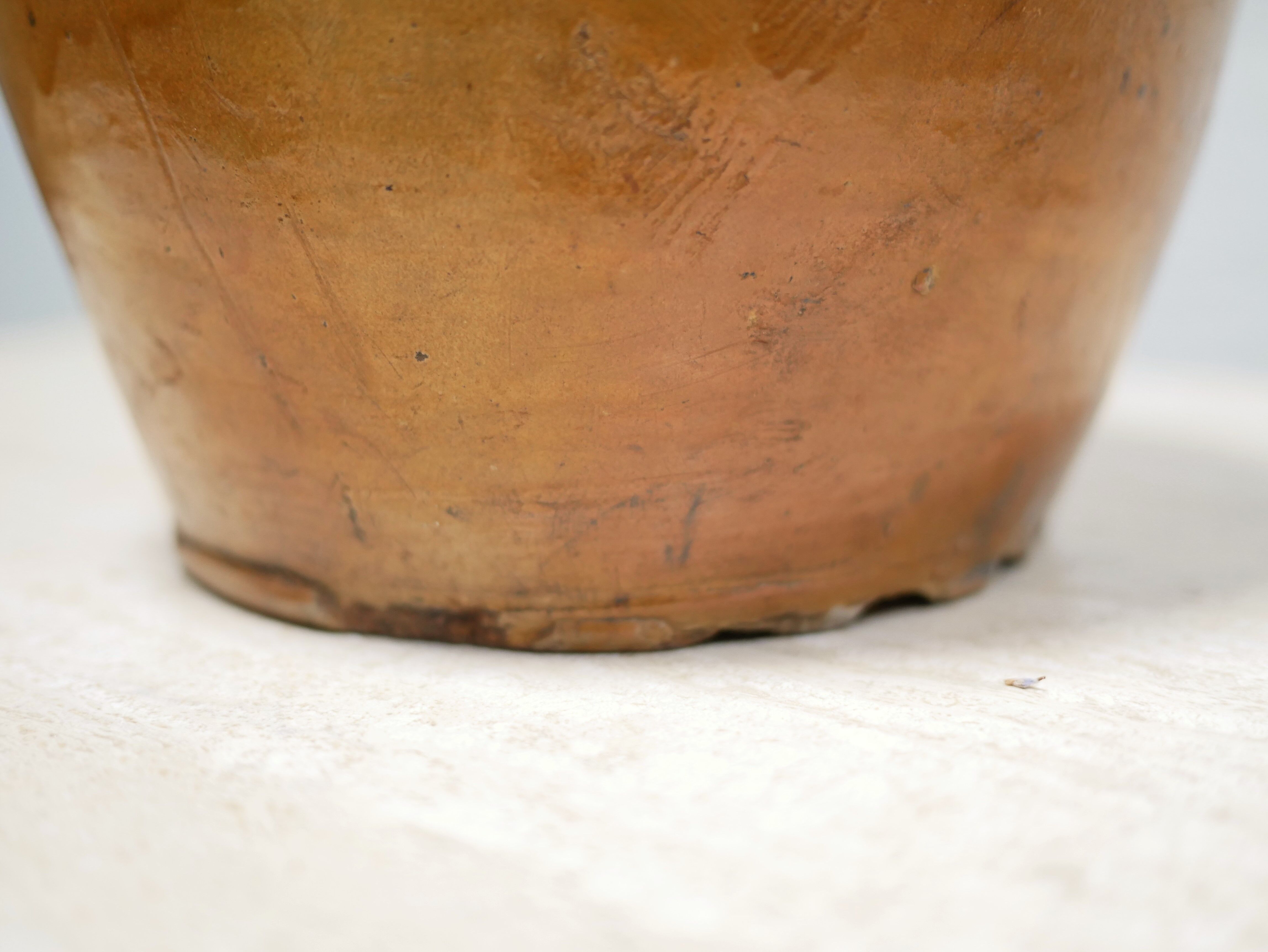 Pot à lait vintage en terre cuite vernissée