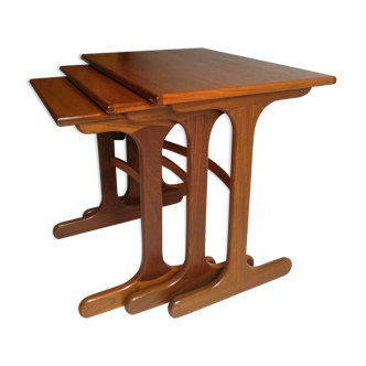 Set of 3 mid century vintage Fresco teak nest of tables G-Plan 1960s