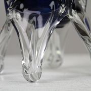 Blue & Crystal Art Glass Table Lamp — Sweden, circa 1955–1965