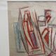 Alfred Gaspart (1900-1993), Nature morte cubiste, dessin au crayon et pastel gras encadré