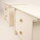 Pair of cream lacquered bedside tables by Pierre Cardin, 1980