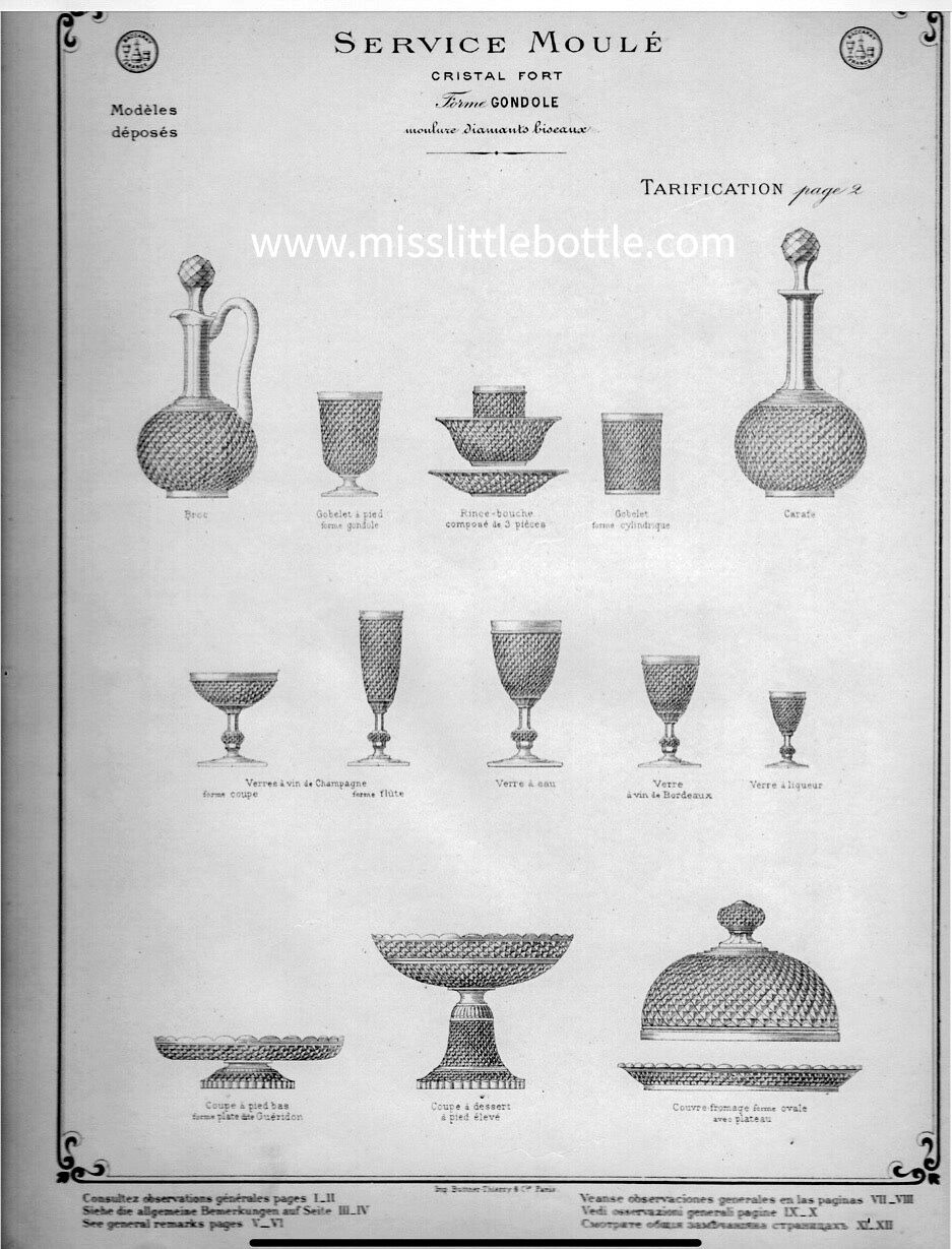 Baccarat 12 wine glasses diamond tips