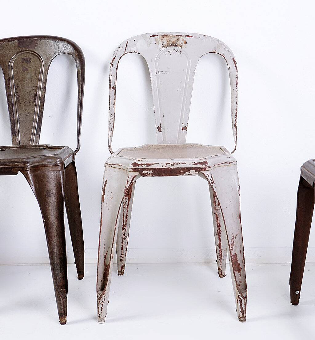 Stackable Industrial Bistro Chairs by Fibrocit of Belgium - Set of 4 - 1950s