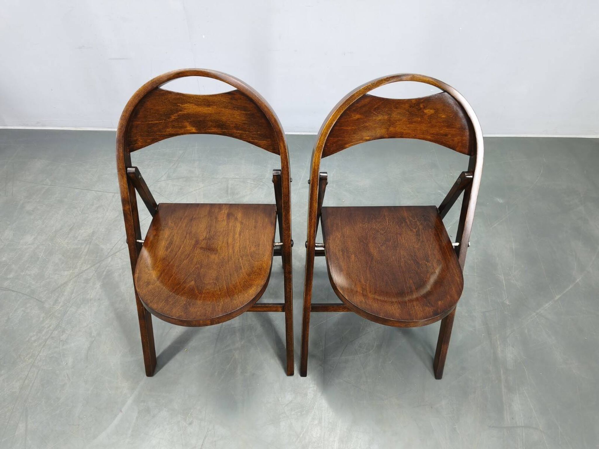 Pair of Bauhaus Folding Chairs B751 by Ligna, Czechoslovakia 1930s
