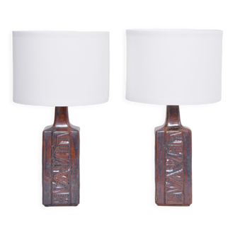 Pair of danish mid-century modern ceramic table lamps by desiree stentoj