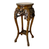 Chinese stool from the 19th century, made of wood and marble. In very good condition.
