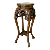 Chinese stool from the 19th century, made of wood and marble. In very good condition.