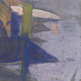 Two-sided painting "The Artist at Work + Landscape" HSP signed E. Bullio (circa 1920)