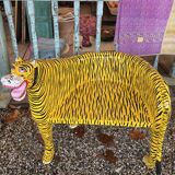 Painted wooden tiger chair