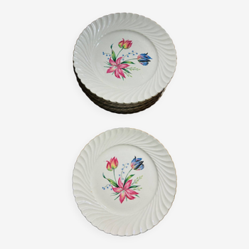 12 assiettes vintage KG Lunéville