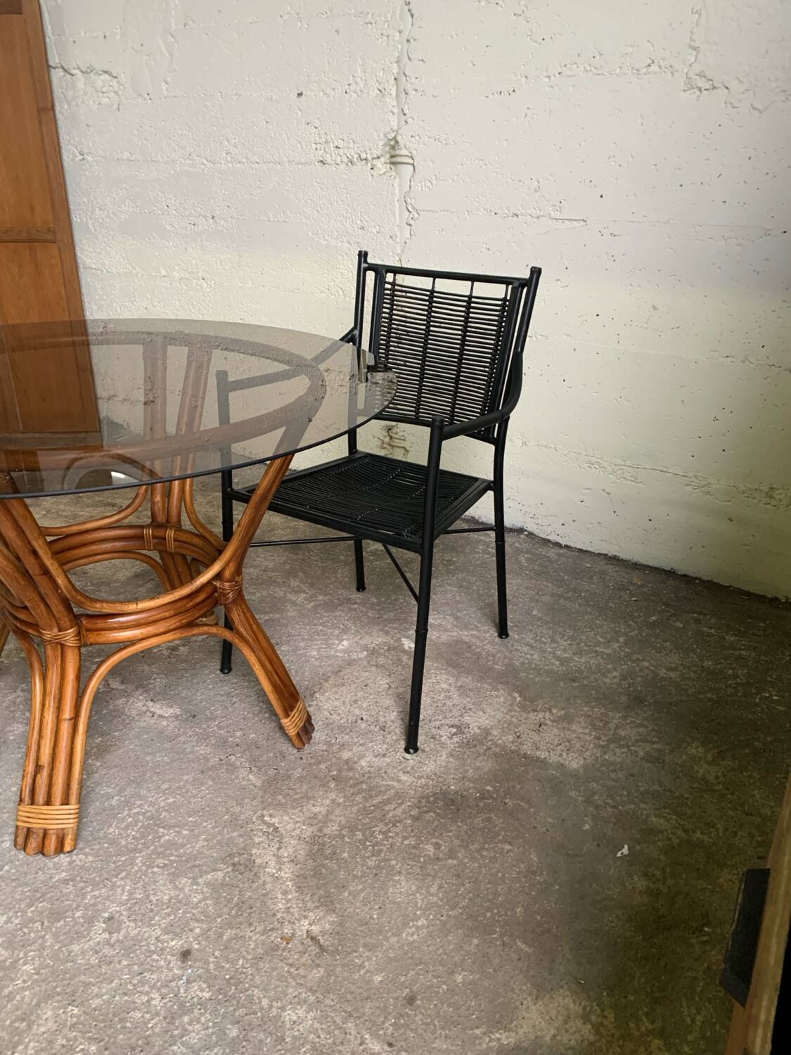 Bamboo metal chair and armchair