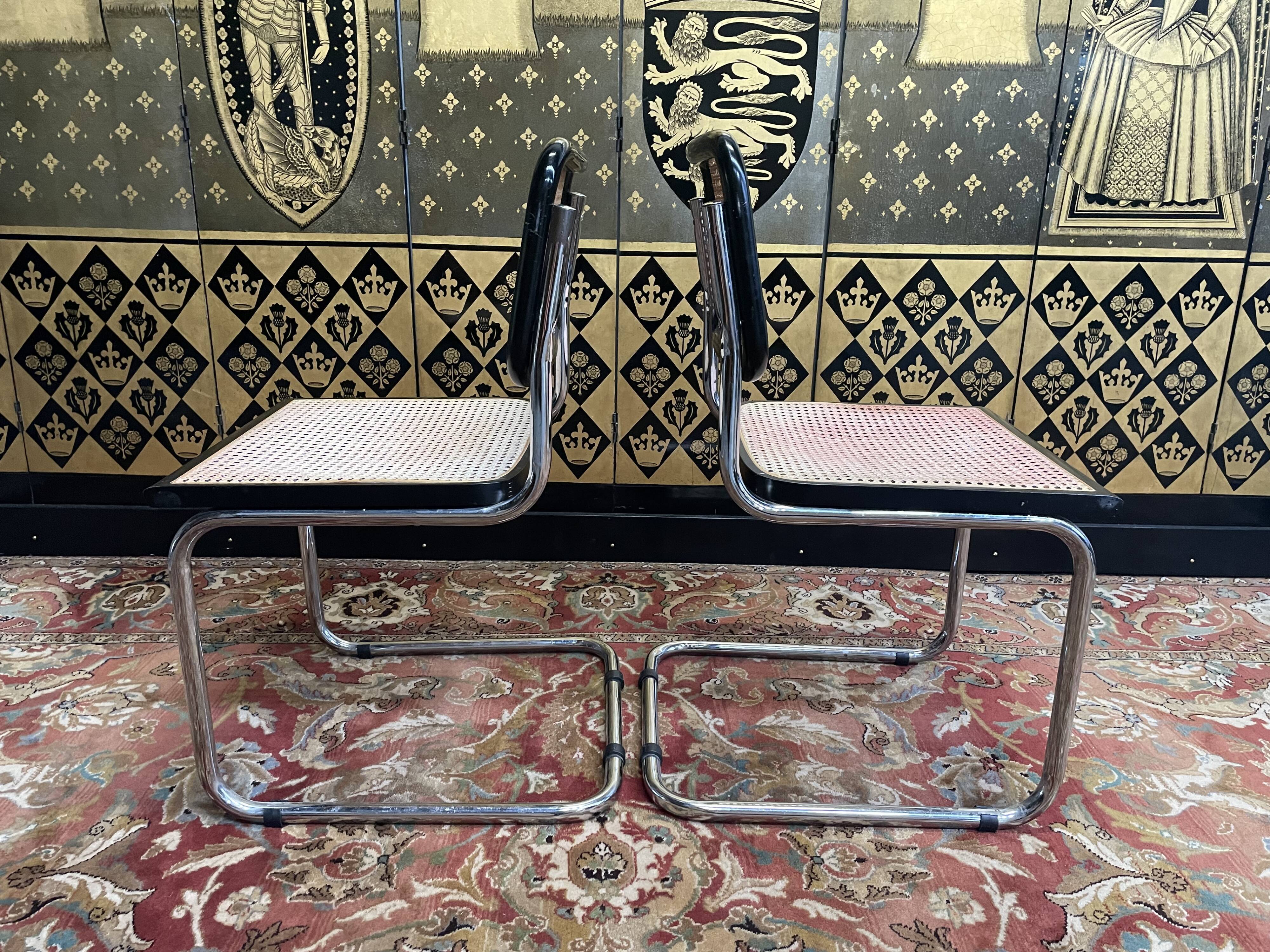 Pair of chairs B32 Marcel Breuer "Made in Italy"