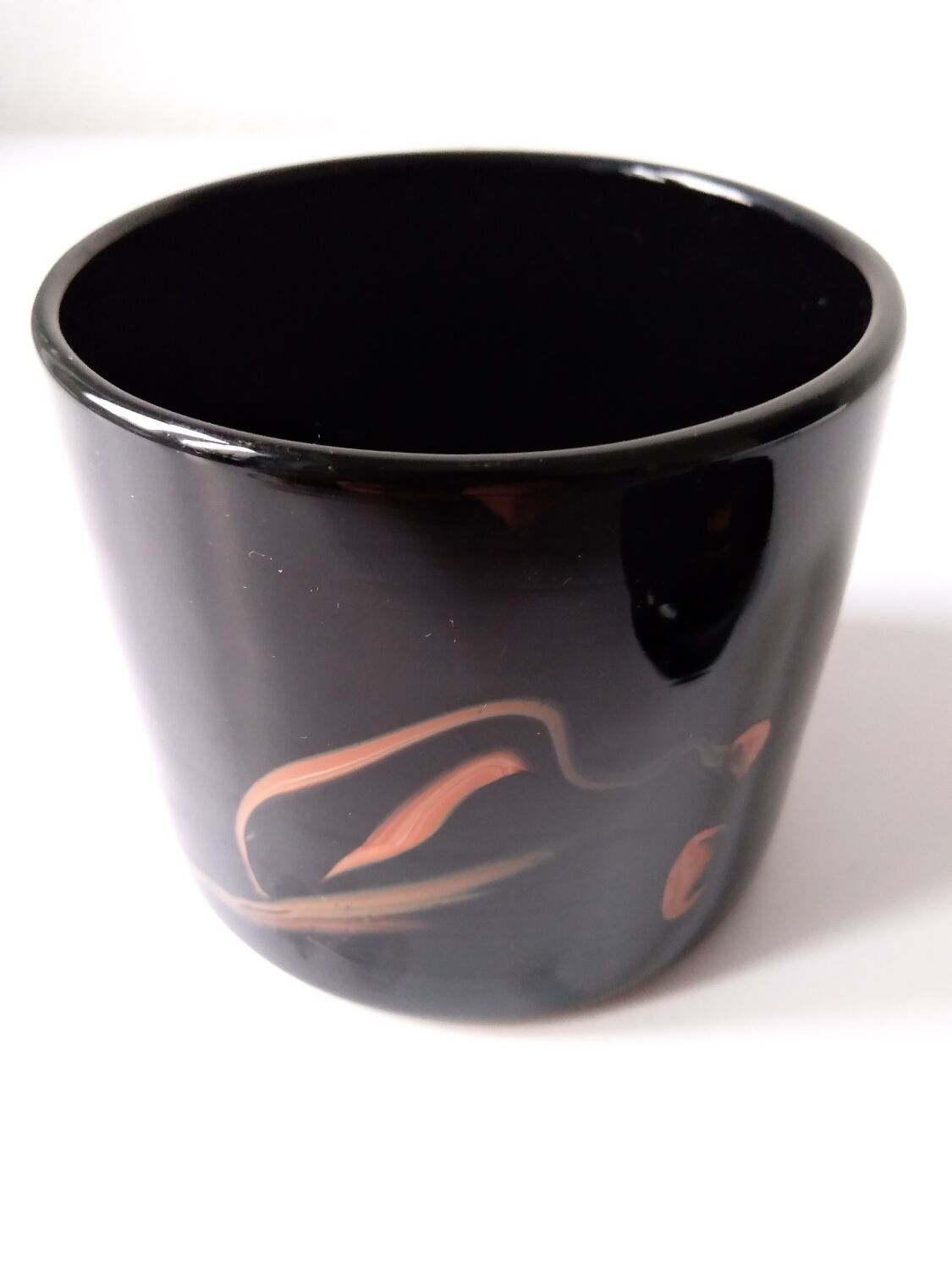 Black opaque glass box with WV glass stamp