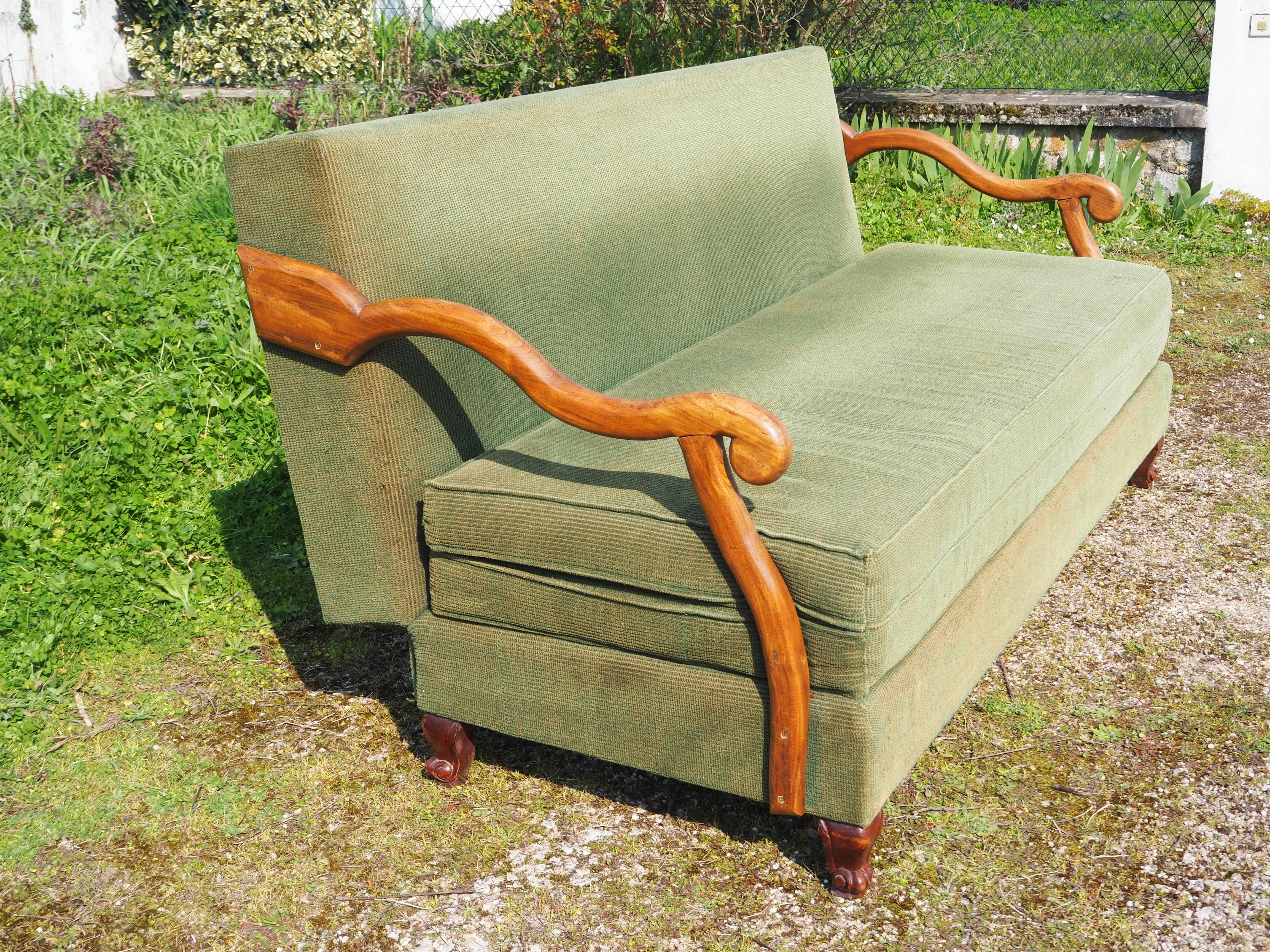 Louis XIII Style Convertible Sofa Sheep Bones