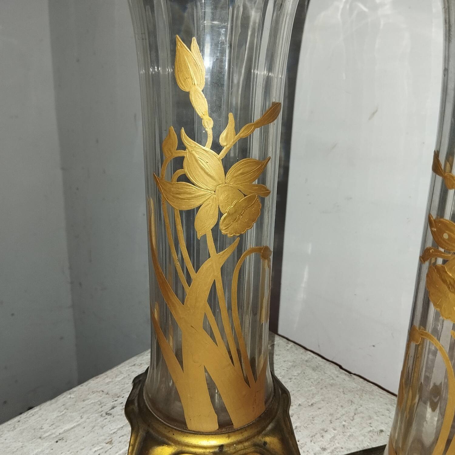 Paire de vases émaillés art-nouveau