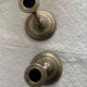 Pair of Vintage Etched Brass & Enamel Candlesticks - India,Mid-Century