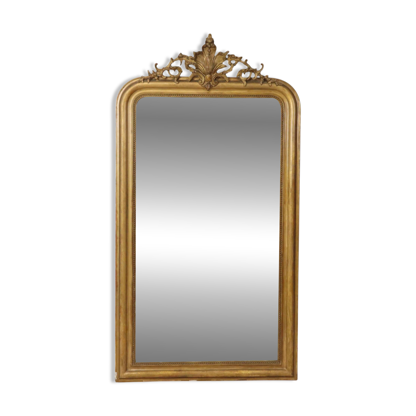 Miroir doré français Louis Philippe antique, fin du 19e siècle