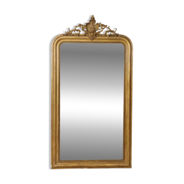 Miroir doré français Louis Philippe antique, fin du 19e siècle
