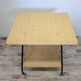 Vintage metal and straw/wicker serving trolley