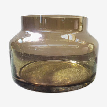Ancien vase villeroy & boch verre fumé transparent décoration vintage
