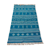 Blue and white carpet handmade 115x185cm