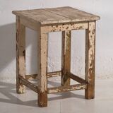 Paire de tables de chevet basses blanches anciennes (c.1920)