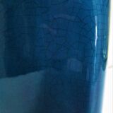 70s cracked blue ceramic lamp