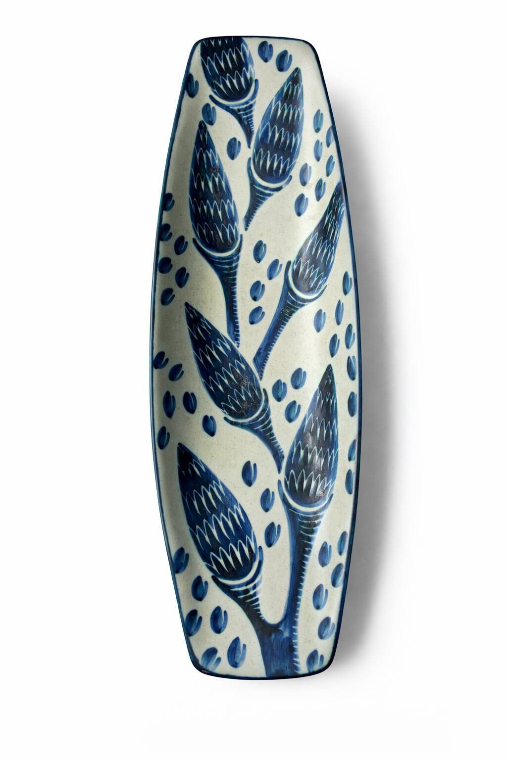 Decorative stoneware plate by Søholm designed by Einar Johansen, Denmark, 1970s.