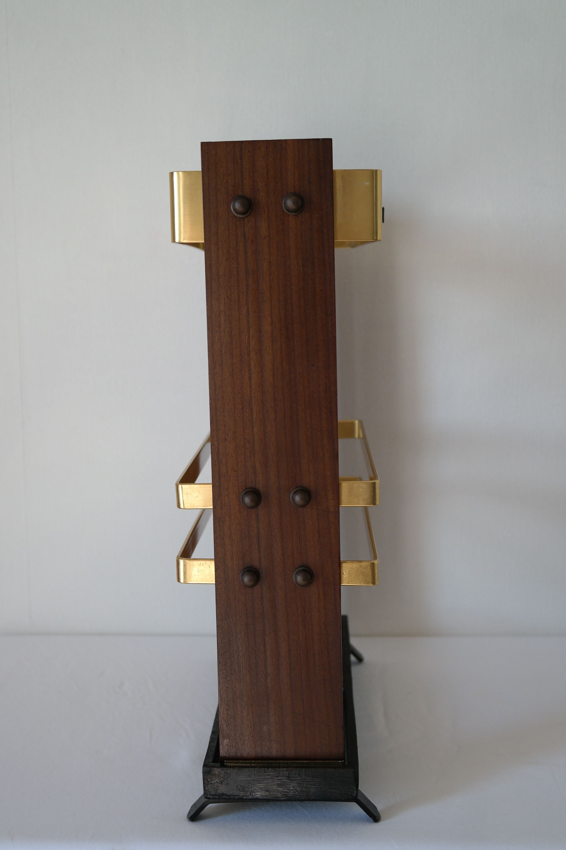 Vintage wooden and brass umbrella holder