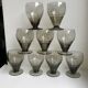 Ensemble de 9 verres à liqueur art déco en verre fumé années 30-40