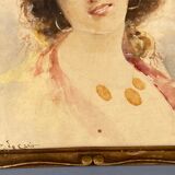 Aquarelle s de caro signature a identifier portrait de femme gitane