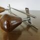 Scandinavian wall-mounted coat rack, wood and chrome-plated metal, 1960s-70s
