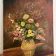 Huile sur toile, bouquet d'automne