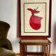 Contemporary Art Painting Signed 1992 Embroidered - Whirling Dervish - Framed
