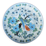 Antique Chinese ceramic plate with peacock decoration