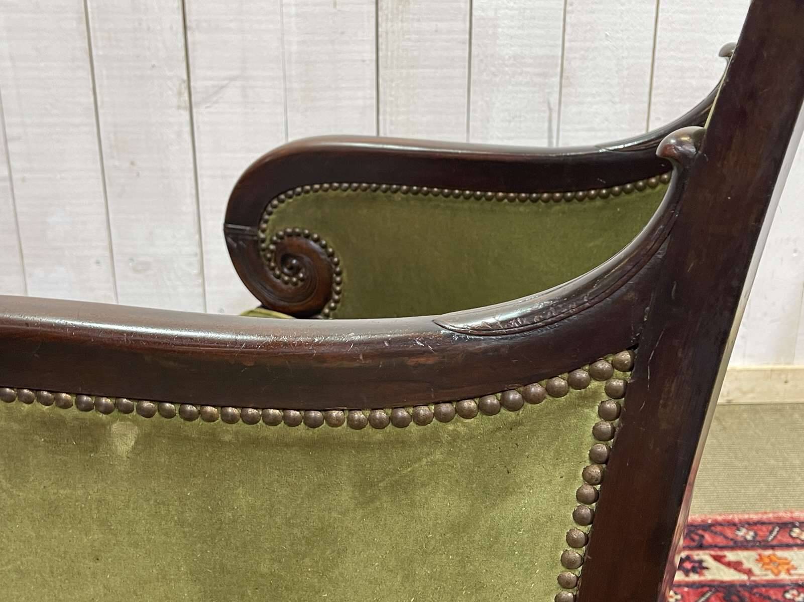 19th-century bergère in mahogany