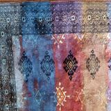 Contemporary artistry meets vintage Bukhara rug, 95cm x 154cm, 1950s